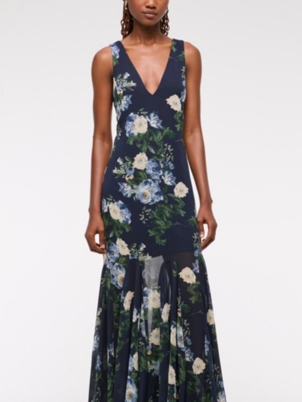 NEW Abercrombie & Fitch V-Neck Floor Length Formal Gown Wedding Guest Prom